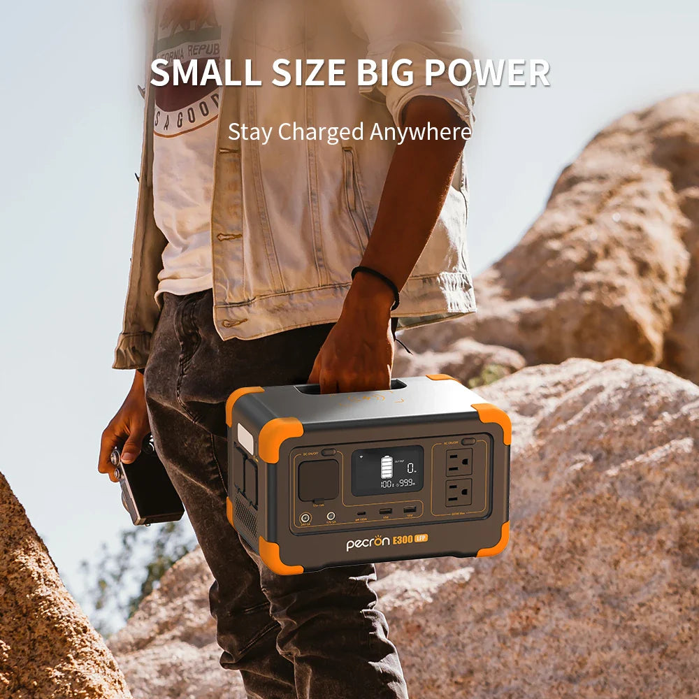 Pecron E300LFP Portable Power Station 600W 288Wh LiFePO4 Battery Solar Generator Power Bank Fast Charging for Home , RV, Camping-4