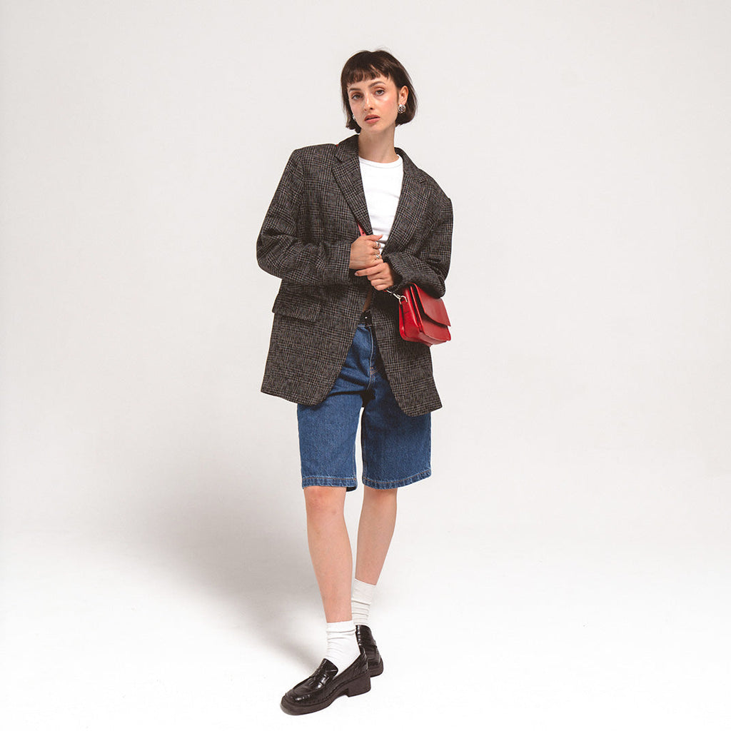 Leather Shoulder Bag - Curie  (Camel)